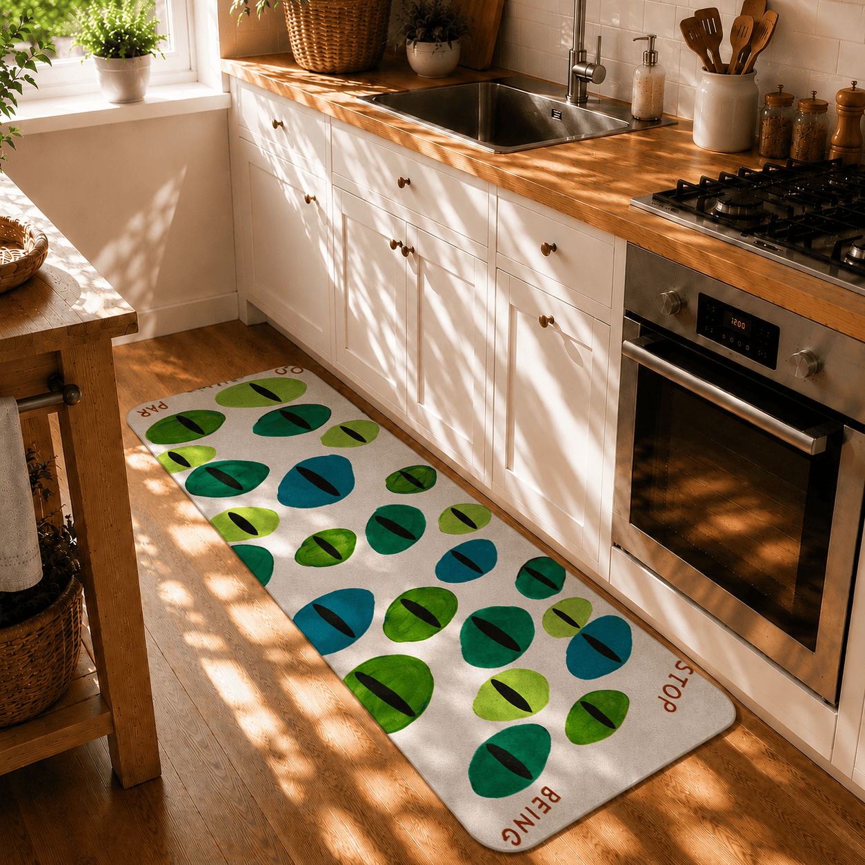 Paranoid Eyes Floor Mat Quick Dry Super Absorbent Non Slip Psychedelic Decor