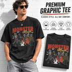 Monster Mash Classic Horror Monsters Halloween Graphic Men's T-Shirt