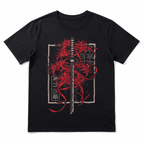 Red Spider Lily Samurai Katana Graphic T-Shirt Japanese Anime Tee