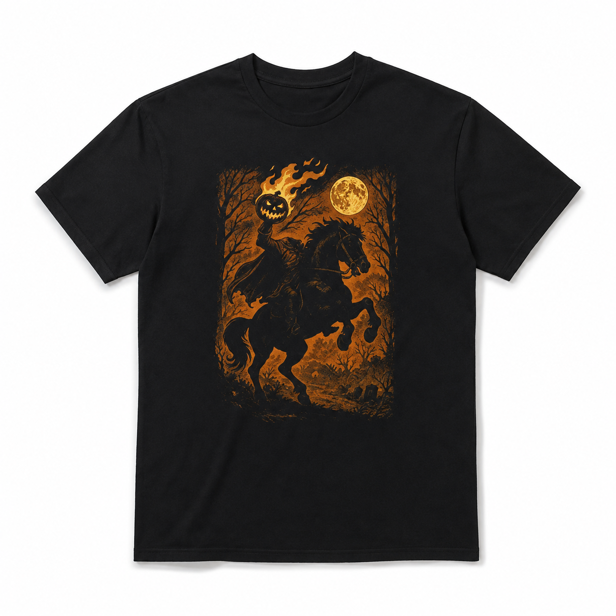 Headless Horseman Halloween Pumpkin Rider Spooky Gothic Graphic Men's T-Shirt