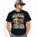 Beer Sexual Born This Way Funny Beer Lover Drinking Humor Men's T-Shirt