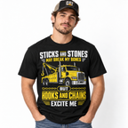 Hooks and Chains Excite Me Tow Truck Funny Driver Men's T-Shirt