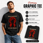 Hello Darkness My Old Friend Black Cat Blood Moon Gothic Men's T-Shirt