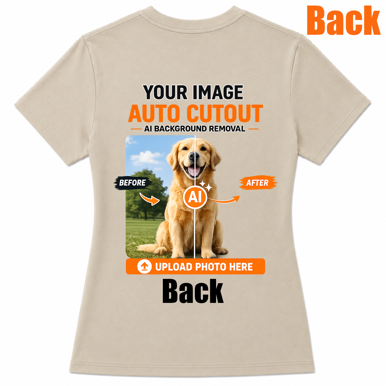 AI Background Remove Custom Women T-Shirt – Design Your Own Personalized Shirt