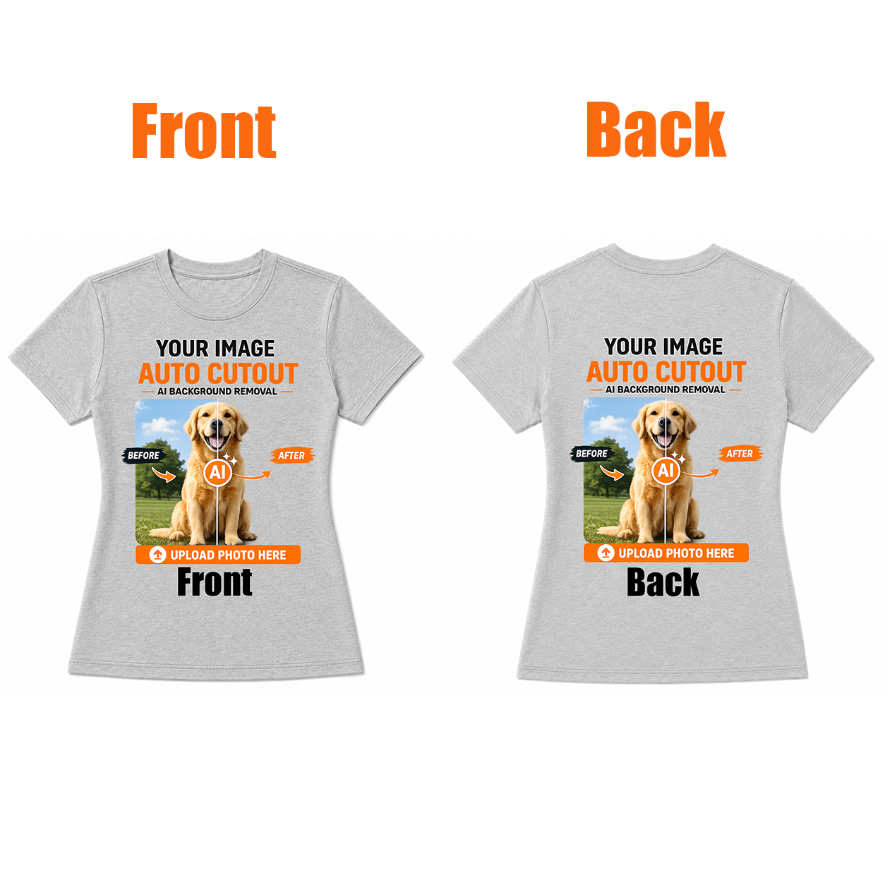 AI Background Remove Custom Women T-Shirt – Design Your Own Personalized Shirt