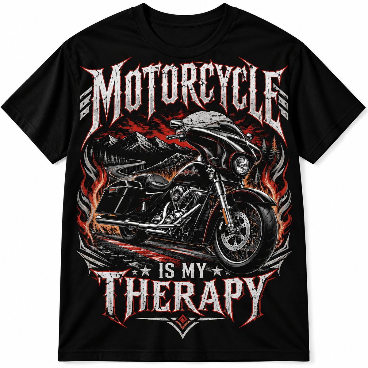 Motorcycle Is My Therapy Biker Life Touring Bike Graphic Men's T-Shirt