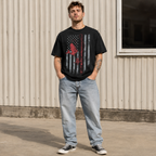 American Flag Fly Fishing Graphic T Shirt Patriotic Fisherman Dad Gift Tee
