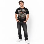 Born to Rock Winged Guitar Vintage Rock Music Graphic Men's T-Shirt