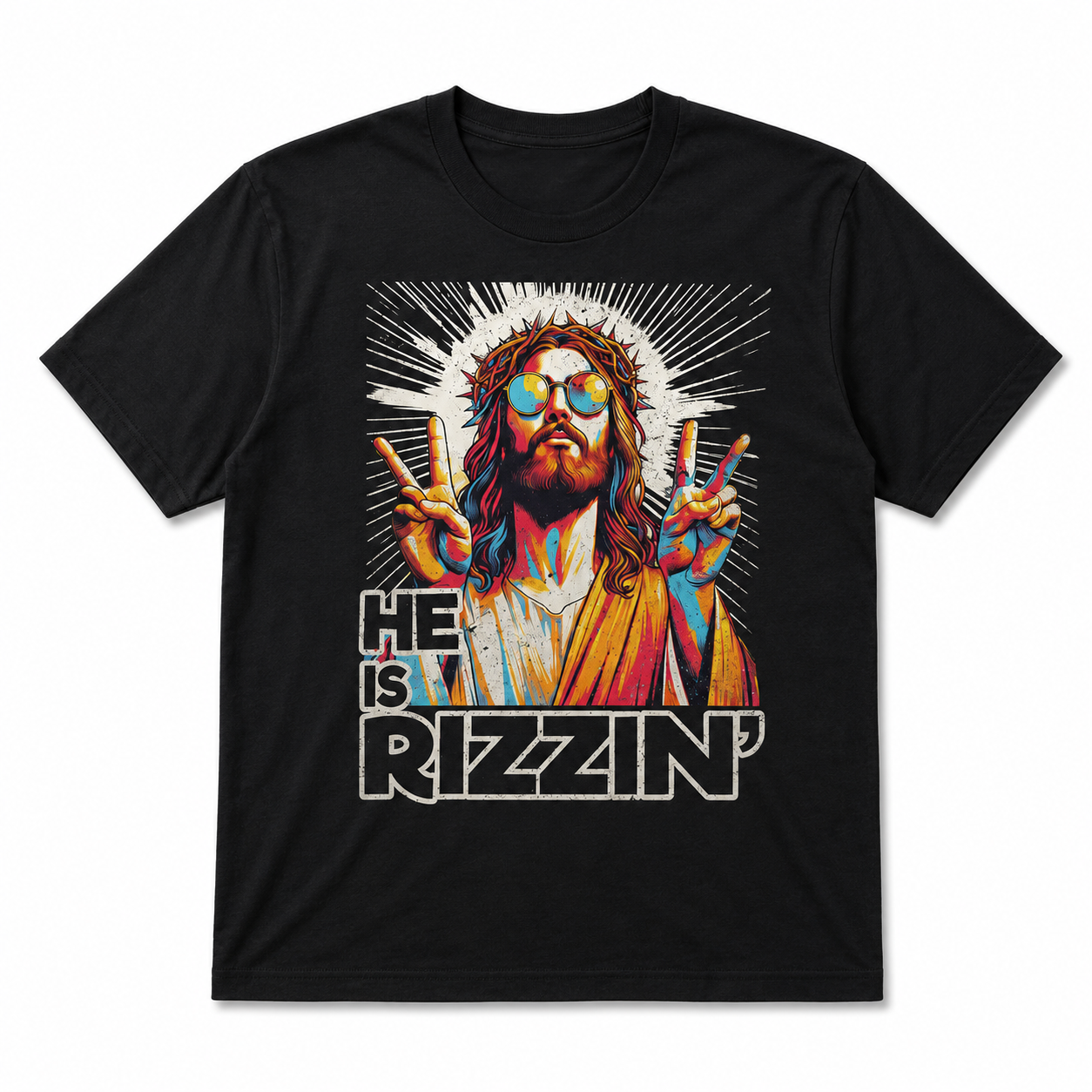 He Is Rizzin' Funny Jesus T-Shirt | Sassy Christian Easter Rizz Graphic Tee
