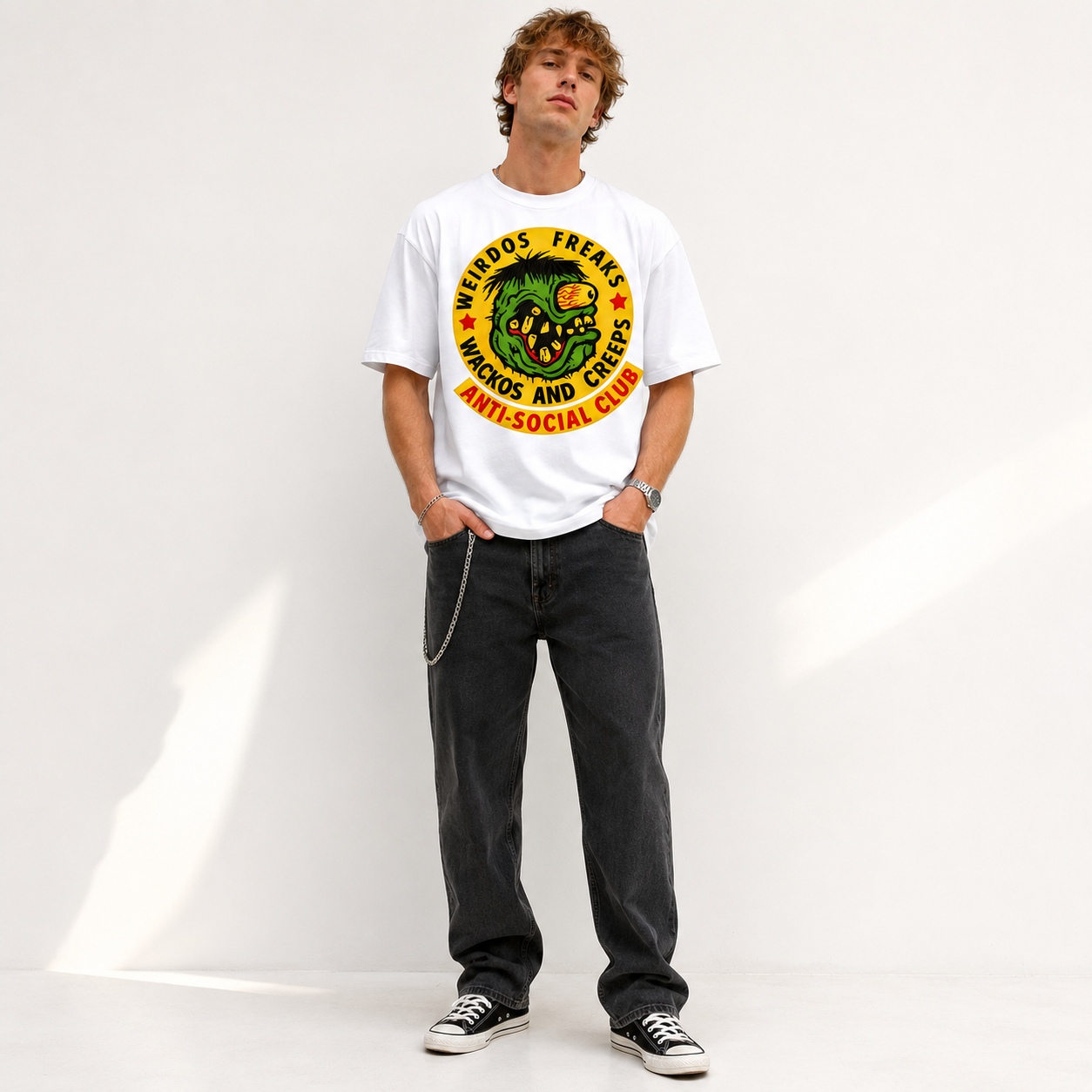 Weird Monster Graphic T-Shirt Vintage Horror Punk Streetwear Tee
