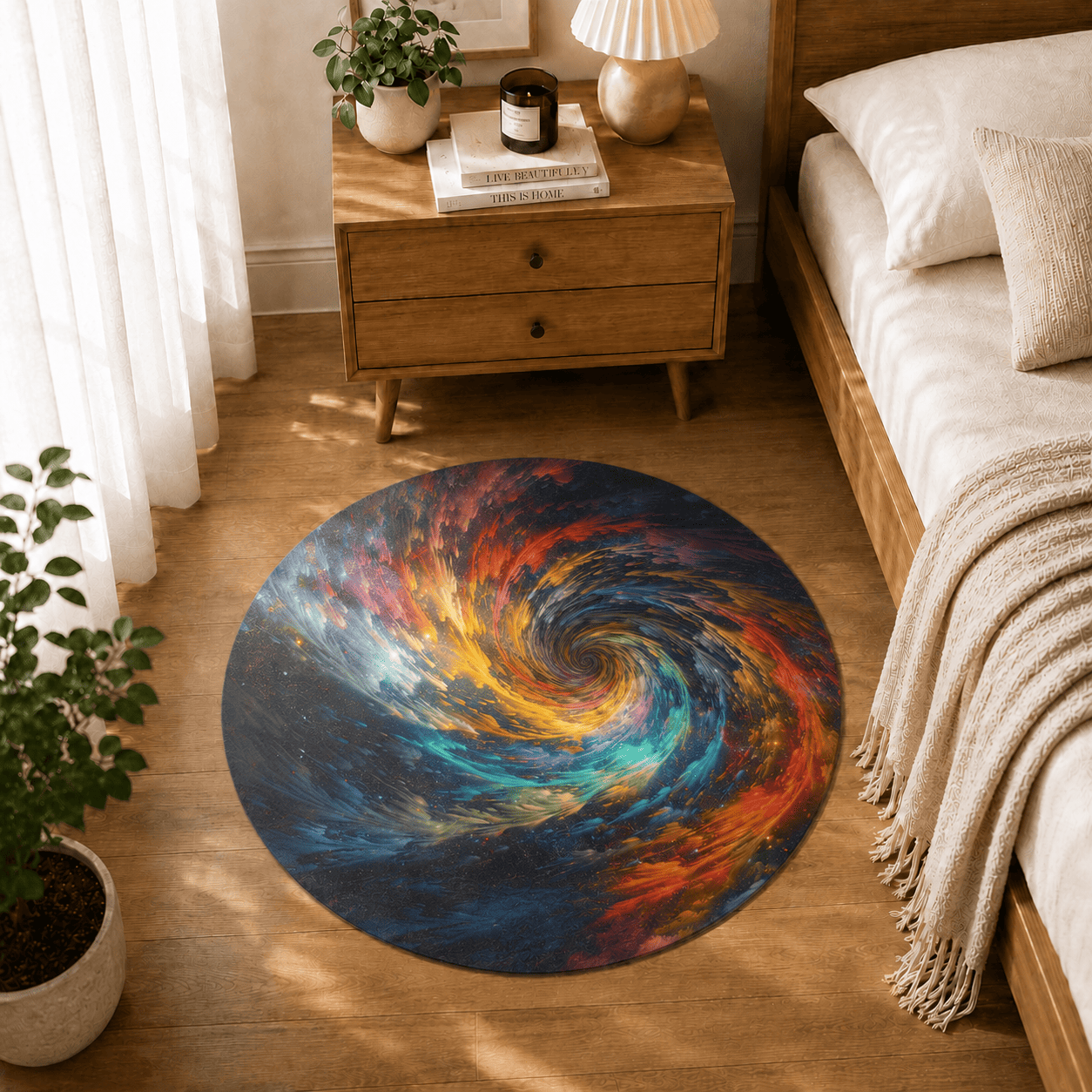 Spiral Galaxy Floor Mat Non Slip Quick Dry Super Absorbent Cosmic Decor