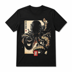 Japanese Octopus T Shirt Dark Art Print Graphic Streetwear Casual Tee Top