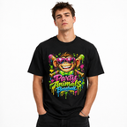 Party Animal Baseball Monkey Funny Sports Graphic T Shirt Men's Tee