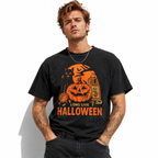Long Live Halloween Black Cat Pumpkin Retro Spooky Graphic Men's T-Shirt