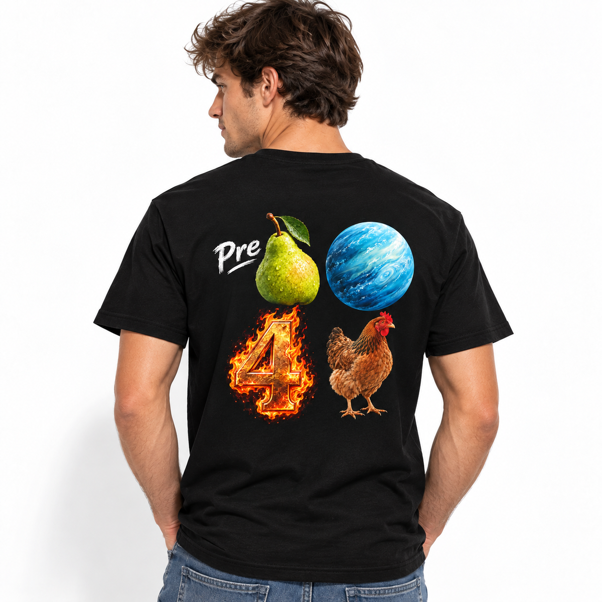 Prepare 4 Chicken Funny Rebus Puzzle Visual Wordplay Men's T-Shirt