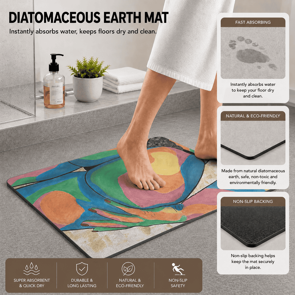 Abstract Women Body Art Rug – Modern Pop Art Floor Carpet – Vibrant and Funky Artistic Rug for Living Room,  Bathroom Mat Colorful Area Rug