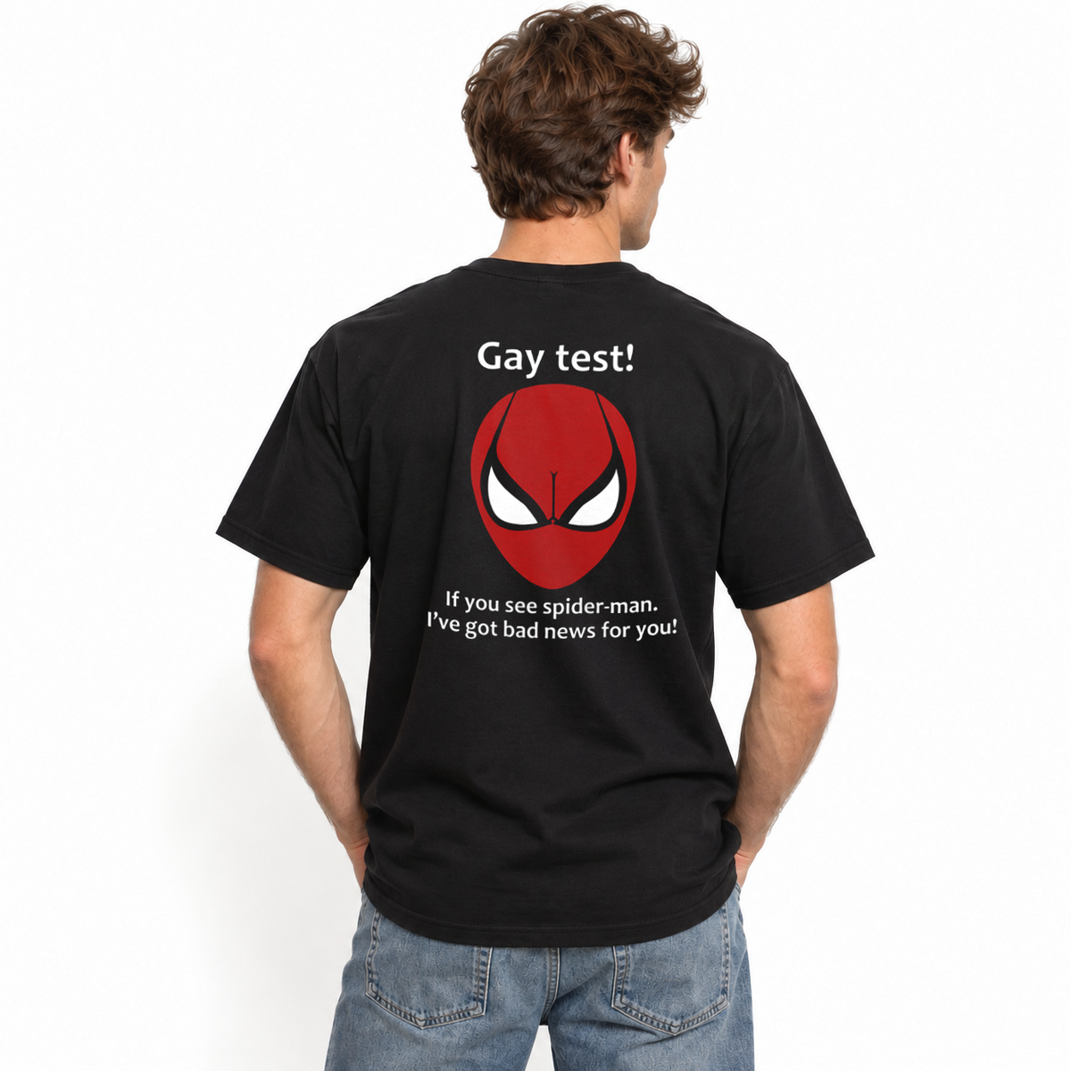 Funny Gay Test Bat Symbol Optical Illusion Joke Men's T-Shirt