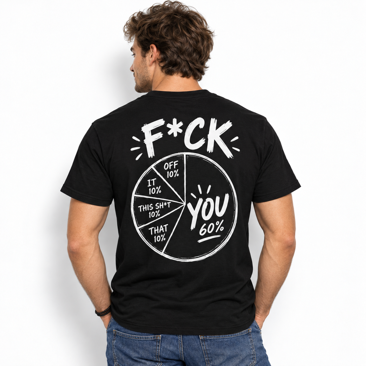 Fck You Pie Chart Funny Sarcastic Adult Humor Graphic Men's T-Shirt
