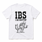 Funny IBS I Be Shittin Skeleton Toilet Meme Graphic T-Shirt for Men