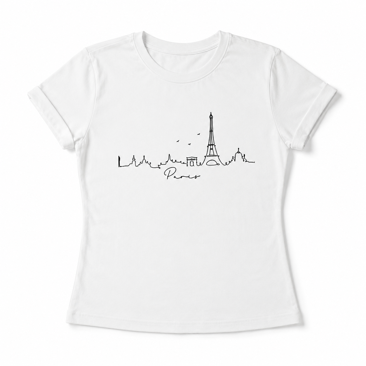 Paris Skyline T-Shirt | Minimalist Eiffel Tower Cityscape Graphic Tee
