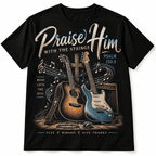 Praise Him With The Strings Christian Guitar Worship Men's T-Shirt