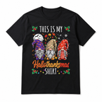 Hallothanksmas Gnomes Halloween Thanksgiving Christmas Men's T-Shirt
