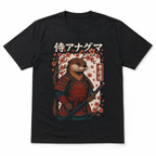 Otter Samurai Graphic T-Shirt Cute Japanese Warrior Animal Tee