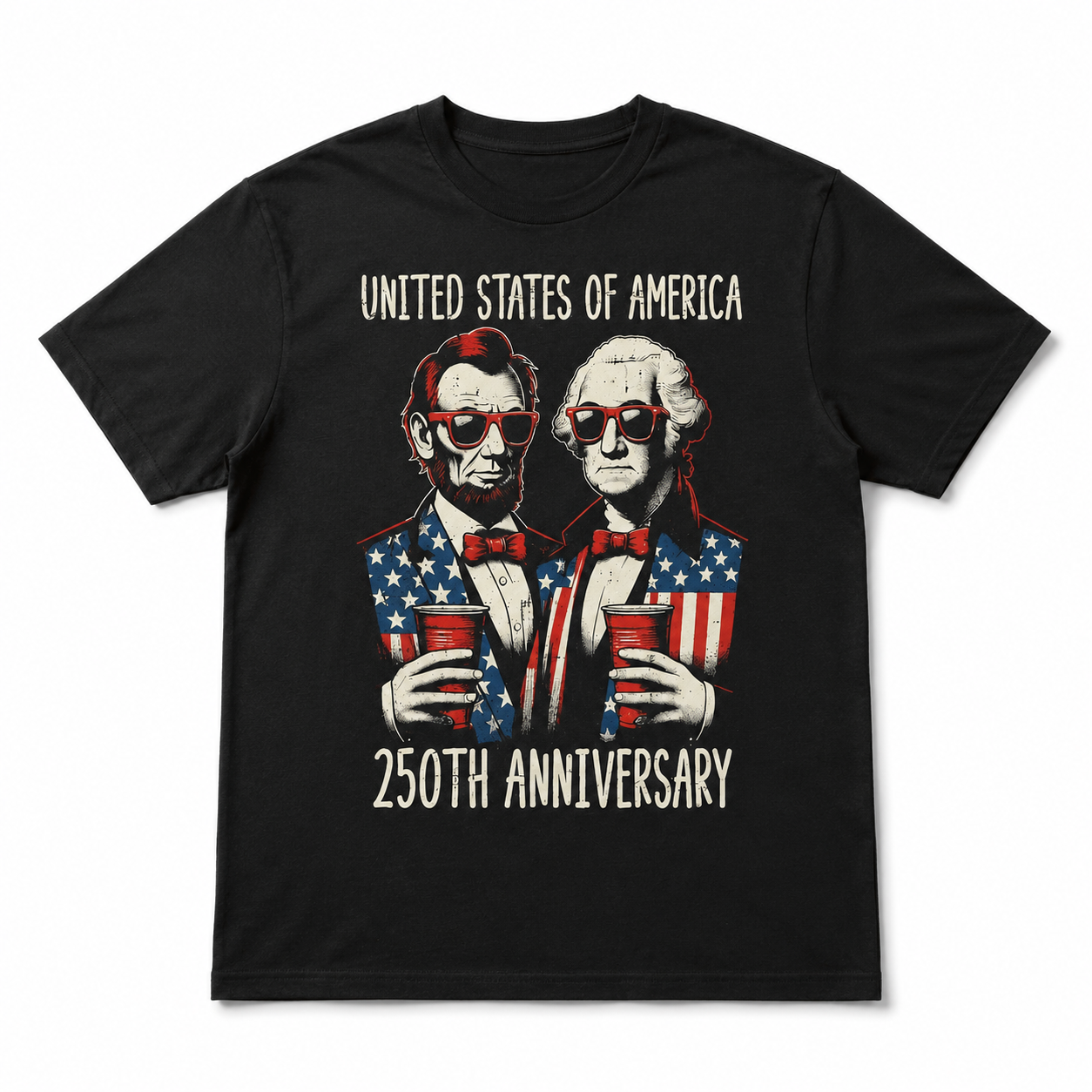 USA 250th Anniversary Lincoln Washington T-Shirt Patriotic 1776-2026 Tee