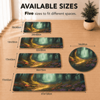 Enchanted Forest Door Mat Quick Dry Super Absorbent Non Slip Fairy Tale Decor