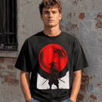 Retro Japanese Samurai Warrior Graphic T-Shirt Vintage Japan Art Tee