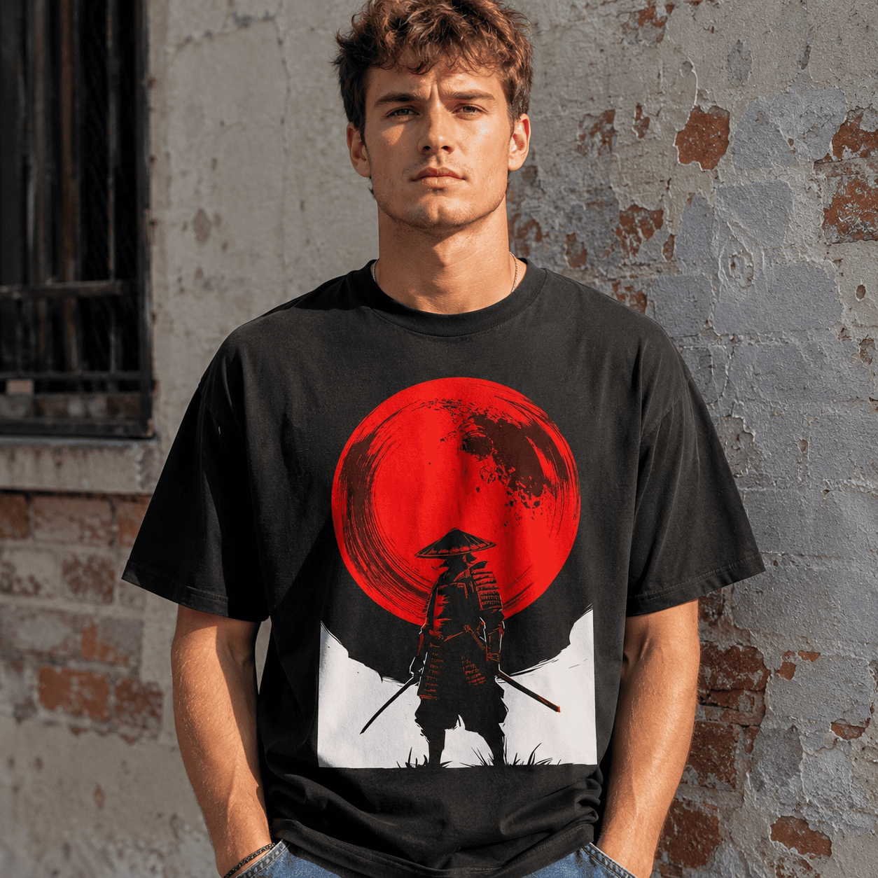 Retro Japanese Samurai Warrior Graphic T-Shirt Vintage Japan Art Tee
