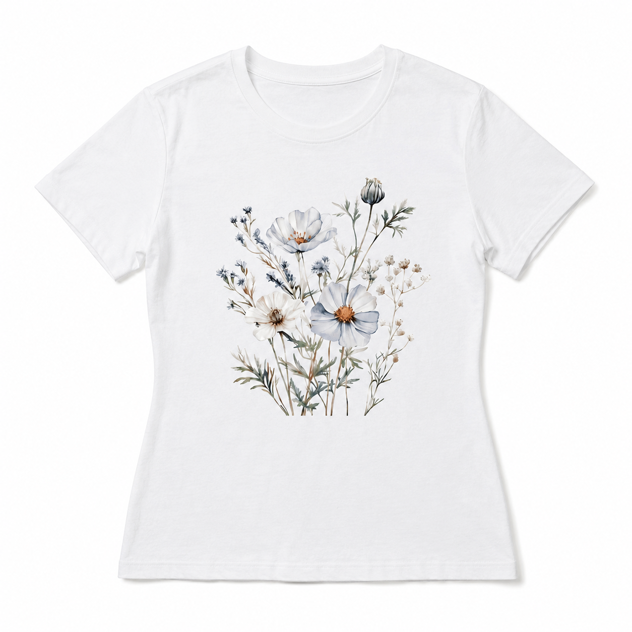 Wildflower Garden Watercolor Tee – Elegant Floral Cottagecore Graphic Shirt
