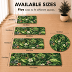 Tropical Jungle Kitchen Mat Quick Dry Super Absorbent Non Slip Botanical Decor