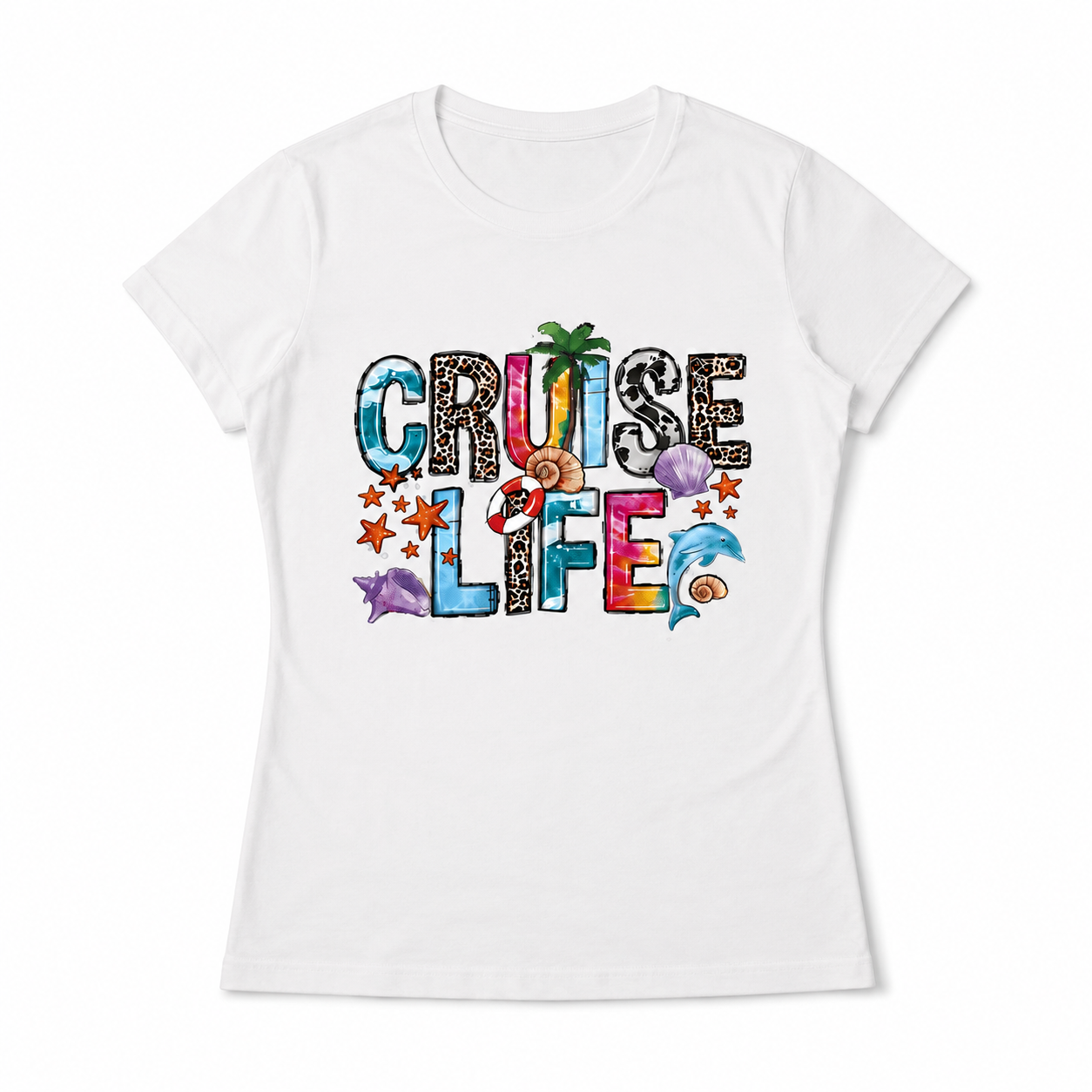 Women Hello Summer Cruise Life Graphic T-Shirt Nautical Beach Vacation Tee