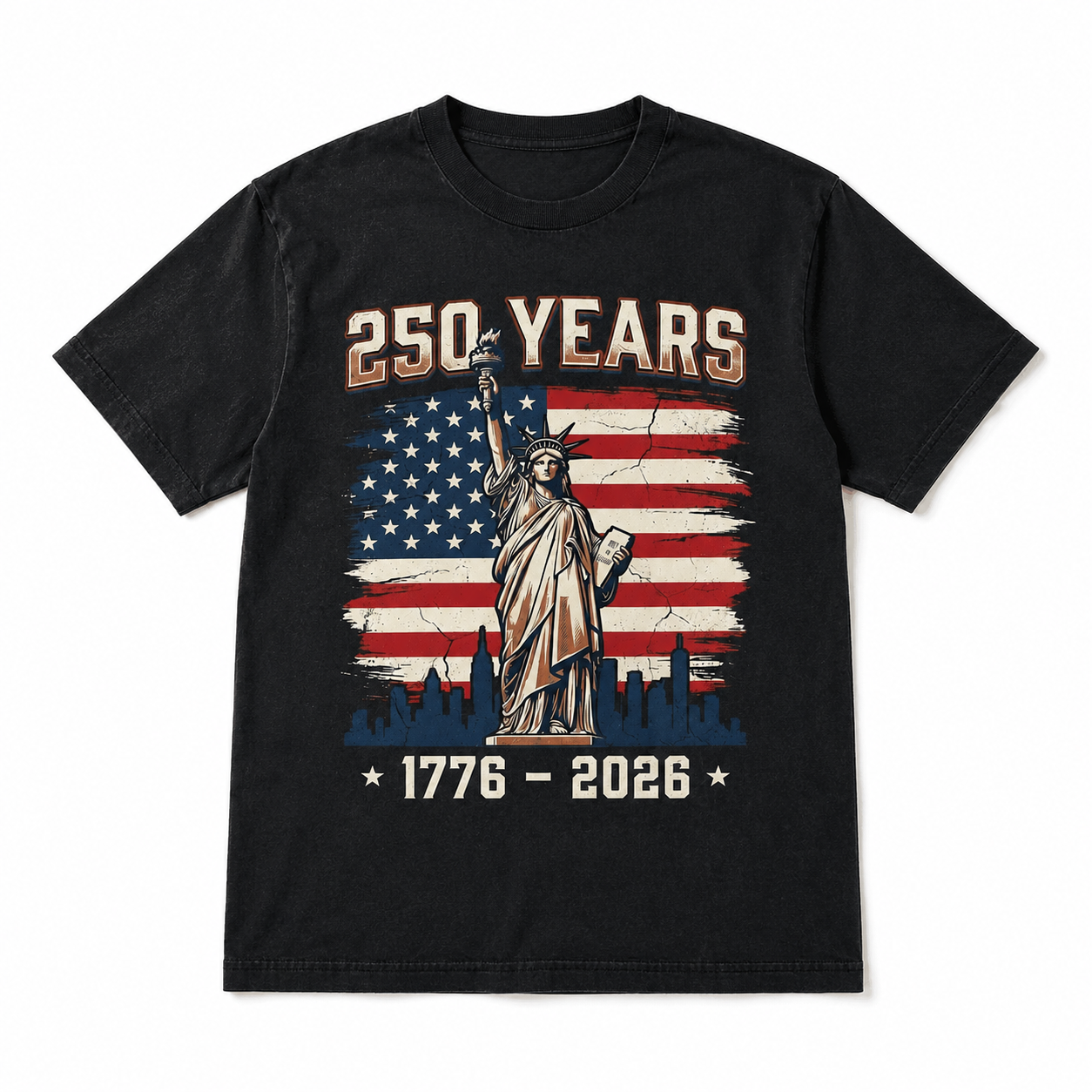 USA 250th Anniversary Memorial T-Shirt Patriotic America 1776-2026 Tee