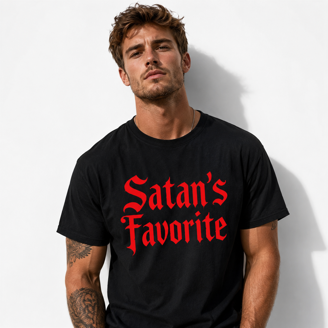 Satan's Favorite Gothic Dark Humor Occult Halloween Graphic Men's T-Shirt