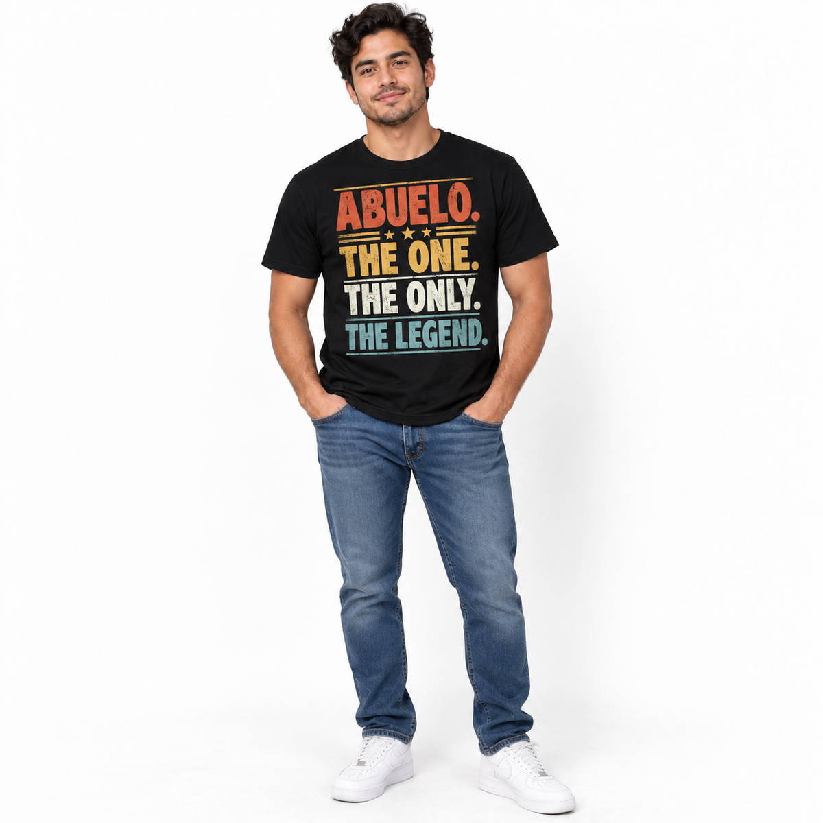 Abuelo The One The Only The Legend Vintage Grandpa Men's Graphic T-Shirt