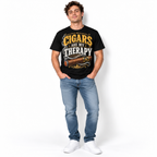 Cigars Are My Therapy Funny Cigar Smoker Vintage Graphic Men's T-Shirt