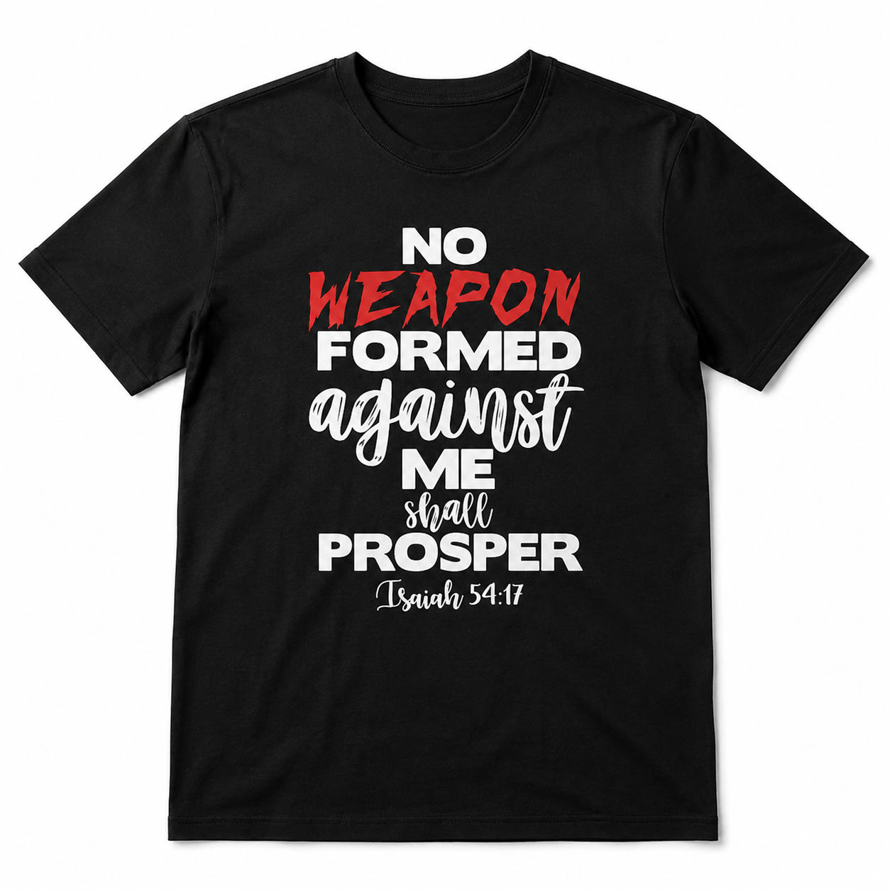 No Weapon Formed Against Me Shall Prosper Christian Faith Men's T-Shirt