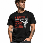Black Belt Martial Arts Motivation Graphic T-Shirt Karate Tee for Men