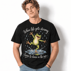 Dance in the Rain Funny Frog Inspirational Men's Graphic T-Shirt