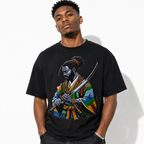 Samurai Warrior Katana Graphic T-Shirt Japanese Anime Style Tee