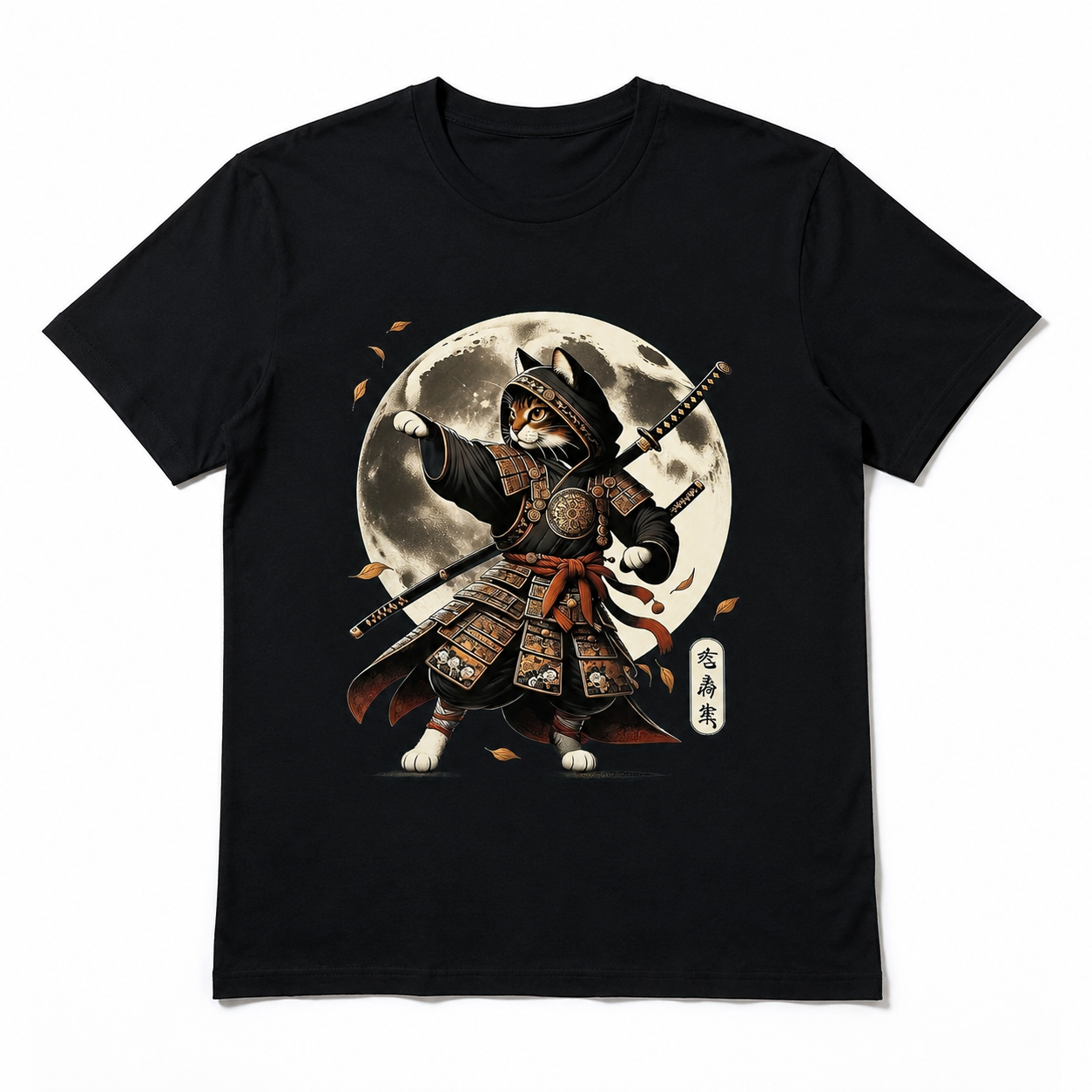 Samurai Cat Ninja Japanese Katana Tokyo Aesthetic Graphic Unisex T-Shirt