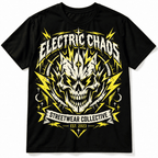 Electric Chaos Skull Lightning Streetwear Men's Graphic T-Shirt