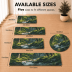 Anime Forest Bath Rug Quick Dry Super Absorbent Non Slip Vibrant Nature Decor