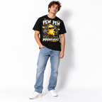 Funny Pew Pew Chick Action Cartoon Men's Graphic T-Shirt