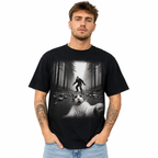 Funny Forest Creature Cat Selfie Graphic T-Shirt Men's Vintage Tee