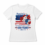 Women's 250th Anniversary American Flag Floral Patriotic Graphic T-Shirt