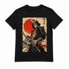 Samurai Skull T Shirt Ukiyo E Japanese Warrior Graphic Streetwear Tee Top
