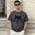 A Humorous Short-Sleeve Shirt Featuring a Cat, with a Minimalist Design